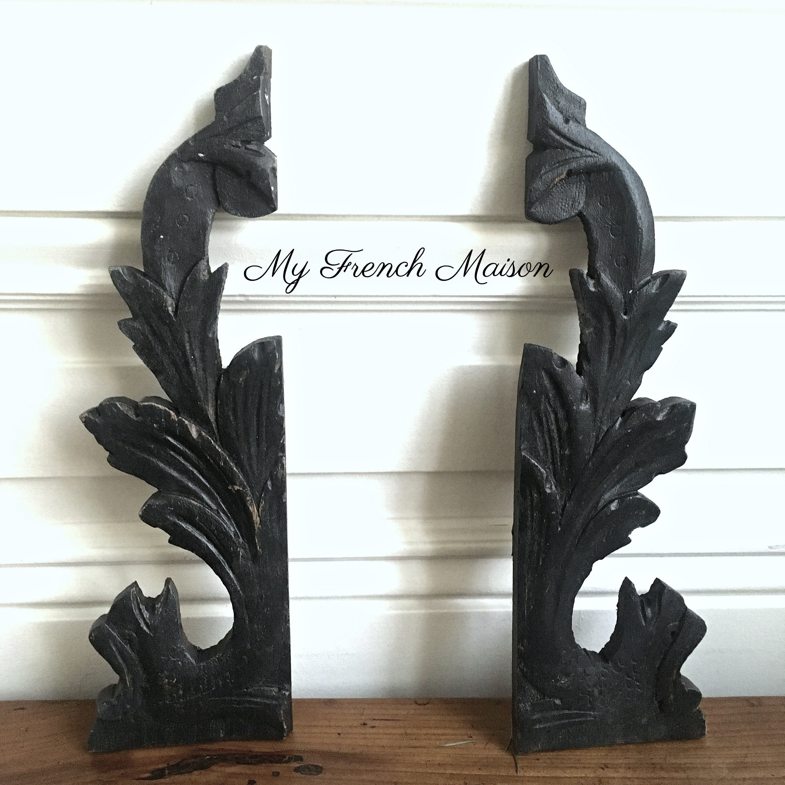 Français Vintage Architectural Salvage/Paire de Français Shabby Chic Furniture Ornaments Salvaged Wo