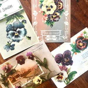 Französische Vintage Postkarte Sammlung / Französisches Vintages Papier Ephemera / Vintage Grußkarten / Sammler Postkarten / Französische romantische Dekoration