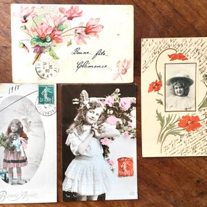 Französische Vintage Postkarte Sammlung / Französisches Vintages Papier Ephemera / Vintage Grußkarten / Sammler Postkarten / Französische romantische Dekoration