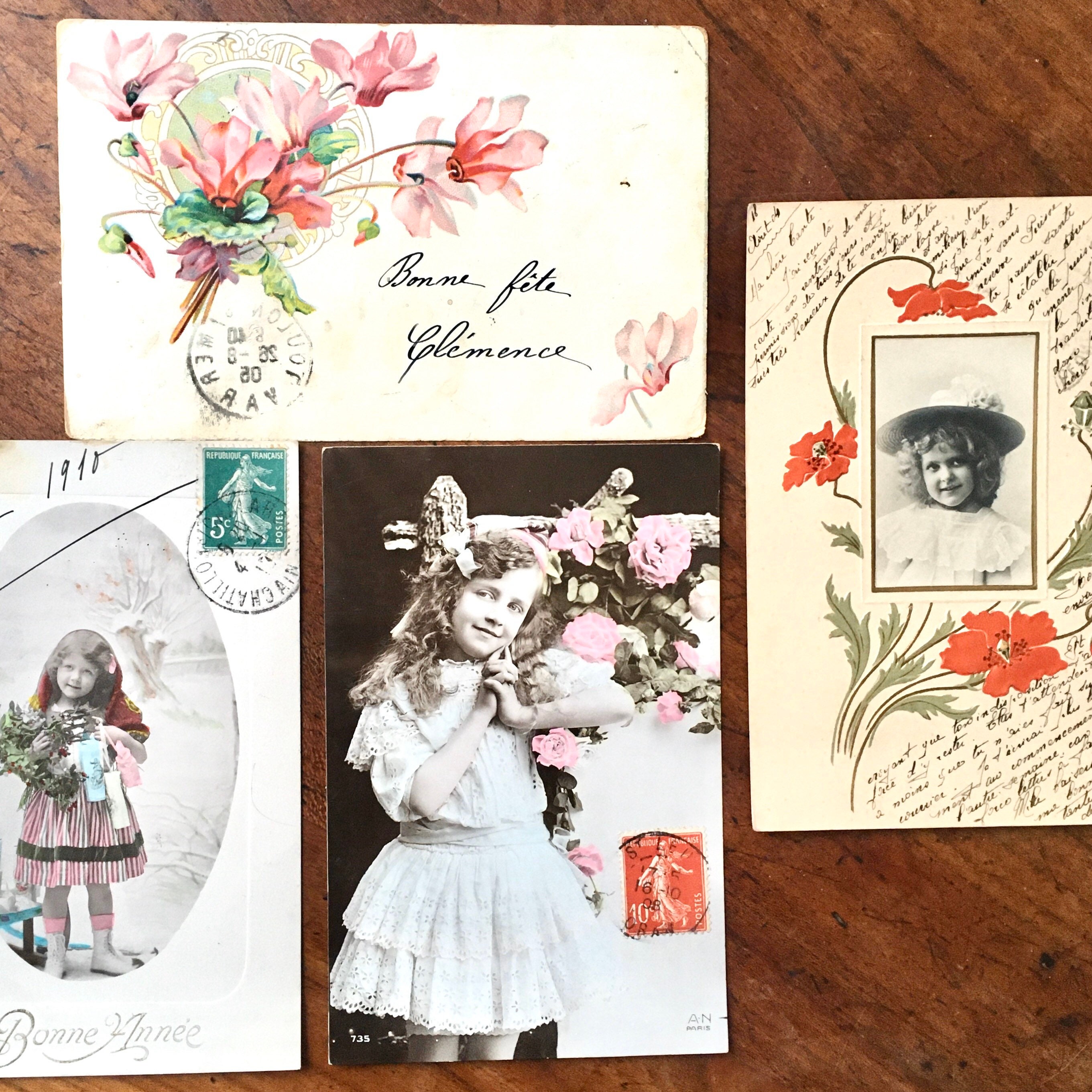 French Vintage Postcard Collection: Early 1900s Ephemera