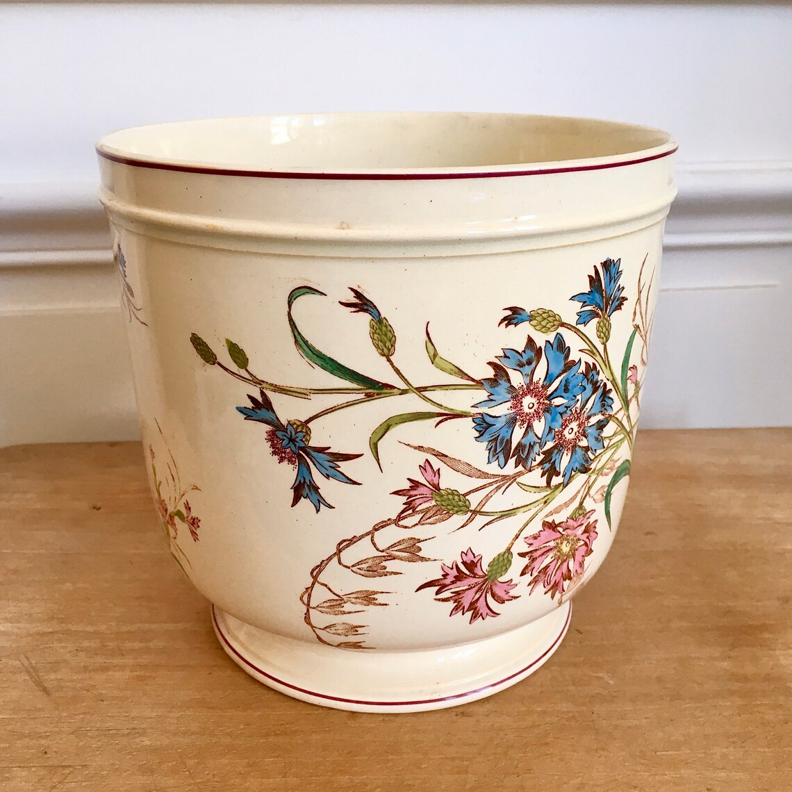 French Vintage Flower Cache Pot / French Country Flower Pot / - Etsy UK