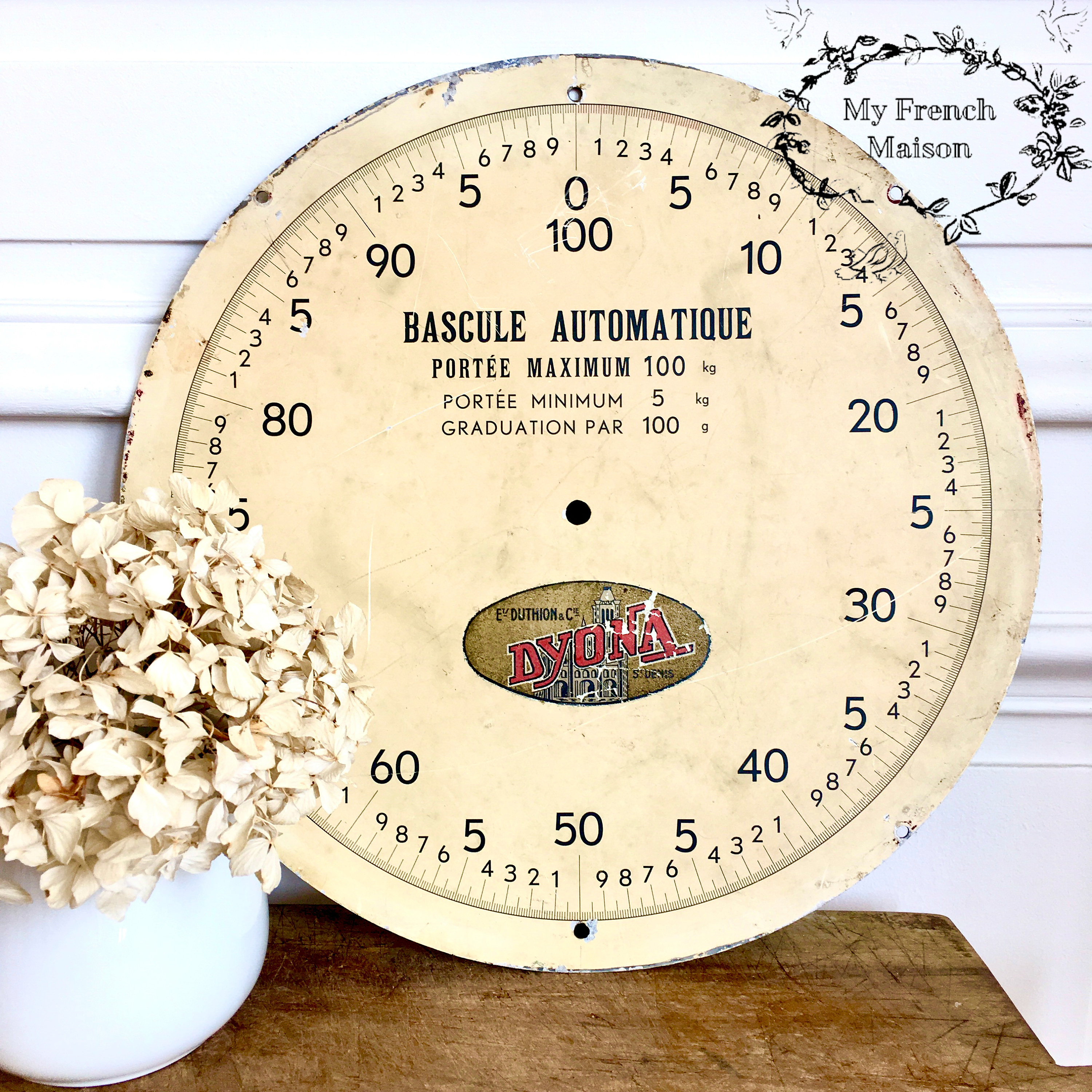 Français Vintage Metal Scale Face/Français Home Decor Rustic Vintage Industrial Shabby Chic /