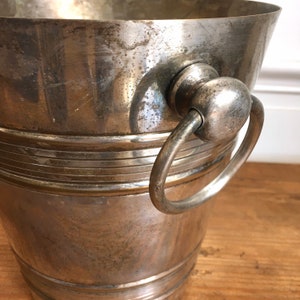 French Vintage Champagne Bucket / French Silver Plated Champagne Pail / Shabby Chic Wedding / French Home Decor / Vintage Wedding Decor image 4