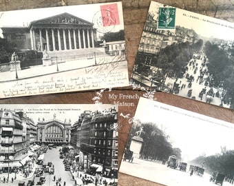 French Vintage Black and White Paris Postcards / Vintage Postcards of Paris / Collection of Vintage Paris Postcards / Black & White Paris