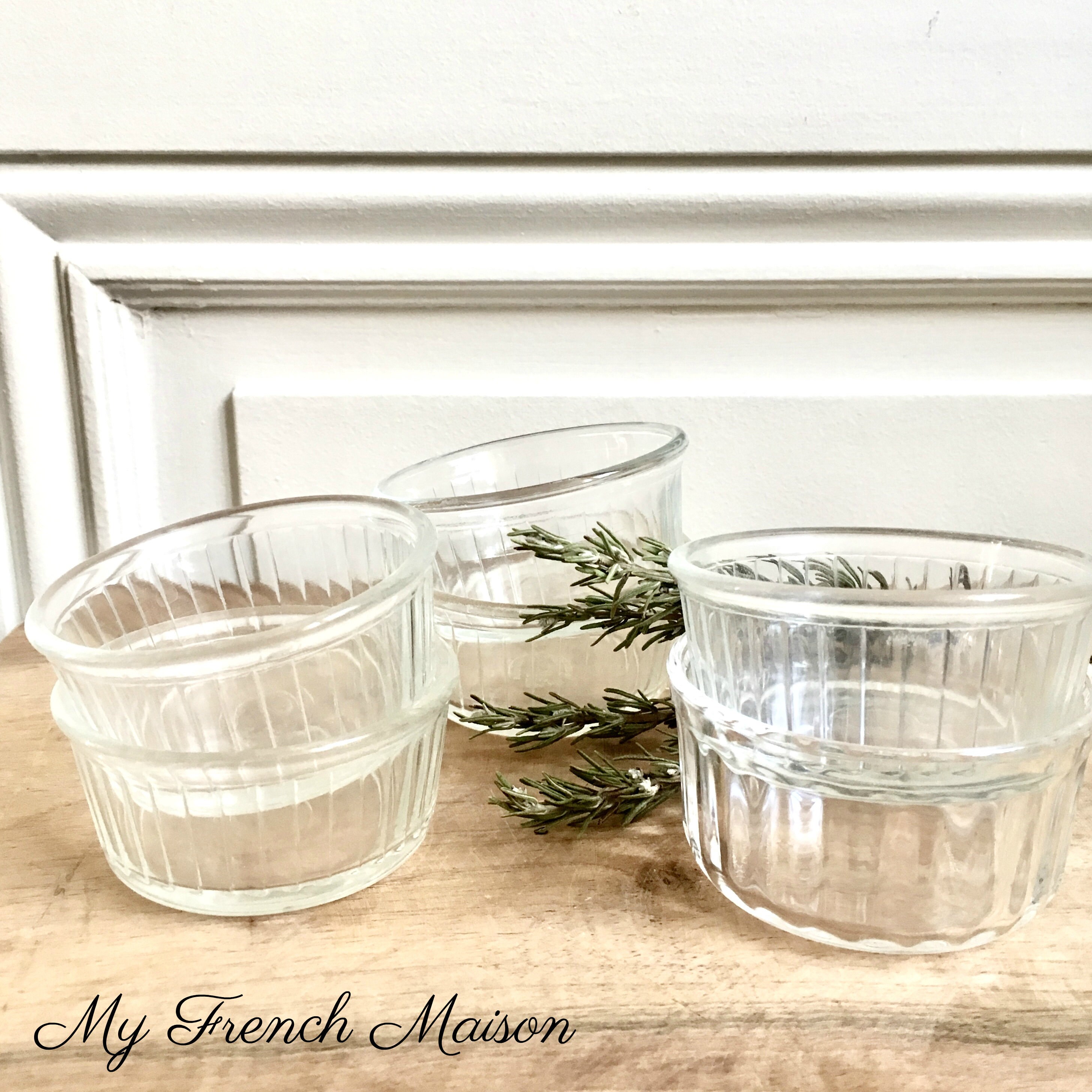 Français Vintage Glass Ramekins/Duralex Français Retro Kitchen Vintage Decor Shabby Chic Decor