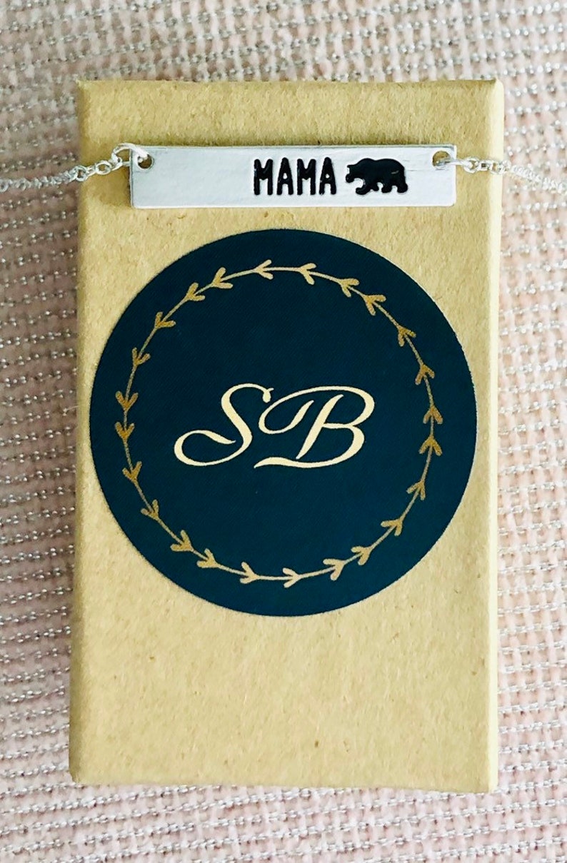 necklace silver mama bear bar necklace Gold mama bear necklace Minimalist necklace Mama bear necklace