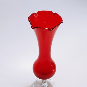 Red Ruffle Top Bud Vase