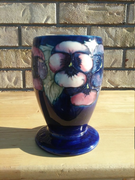 Moorcroft Pansy Vase Etsy