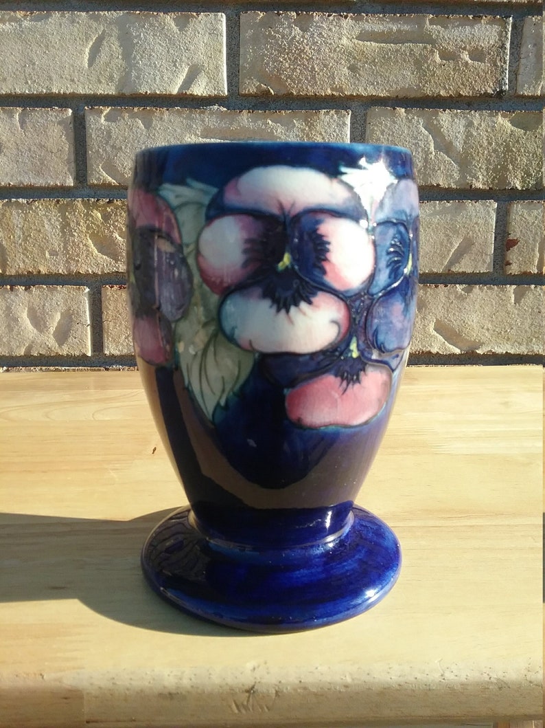 MOORCROFT Pansy Vase Etsy