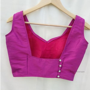 Custom Raw Silk Saree Blouse: Indian Partywear Choli