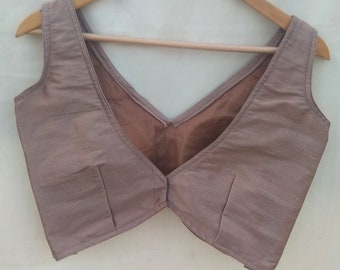 Raw Silk Sari Blouse: Custom Made Indian Partywear