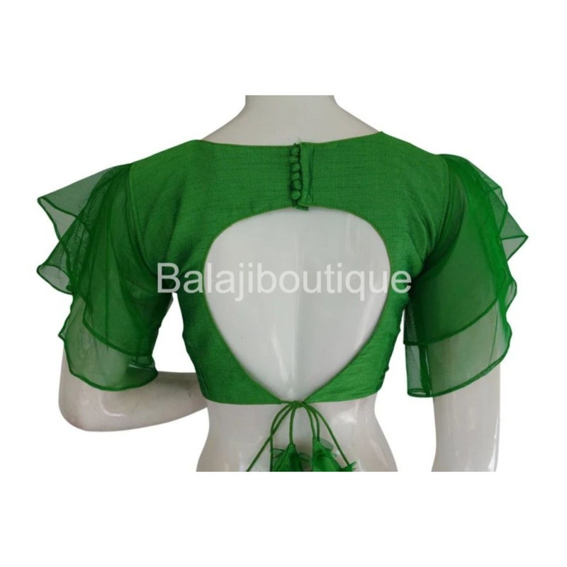 Ruffle Saree With Overall Print Blouse
