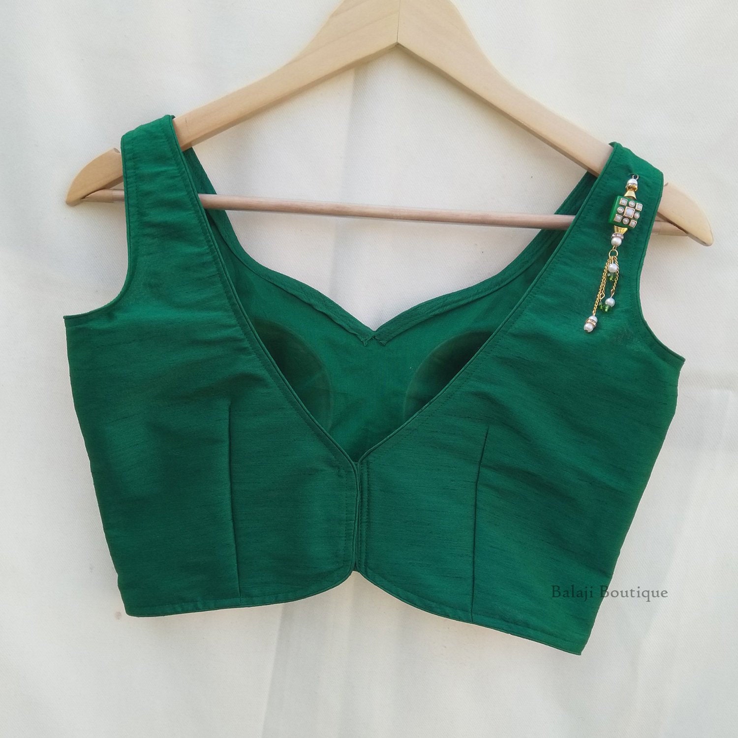 Designer Green Dupion Blouse For Bridal Fancy Blouse Sari | Etsy