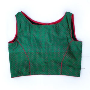Indian Readymade Boatneck Saree Blouse, Bollywood Sari Blouse, Blouse Choli, Saree Top, Crop Top, Green Crop Top, Sari Blouse, Women Blouse