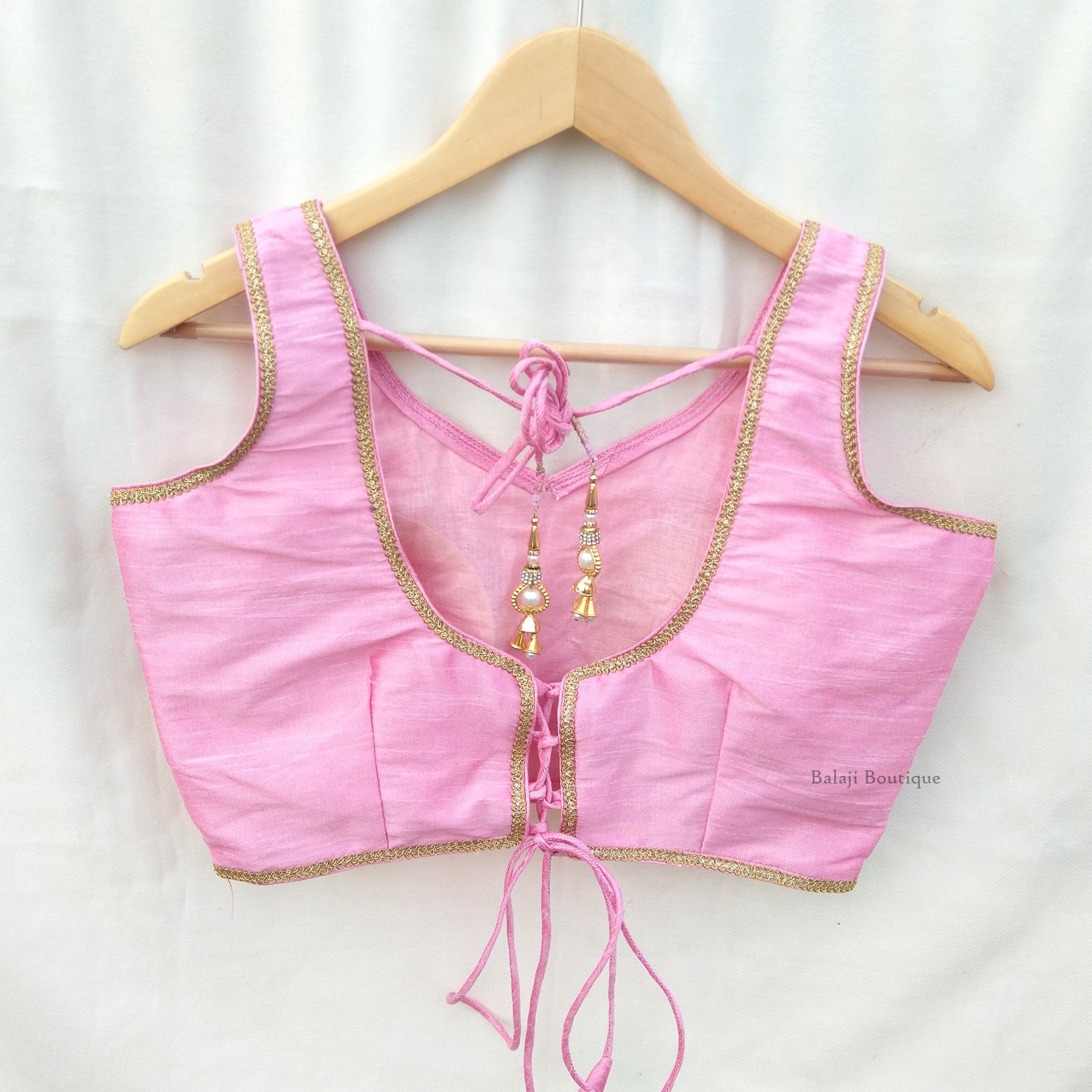 Baby Pink Saree Blouse for Women Indian Readymade Sari Etsy