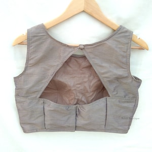 Raw Silk Boatneck Saree Blouse: Bollywood Sari Top