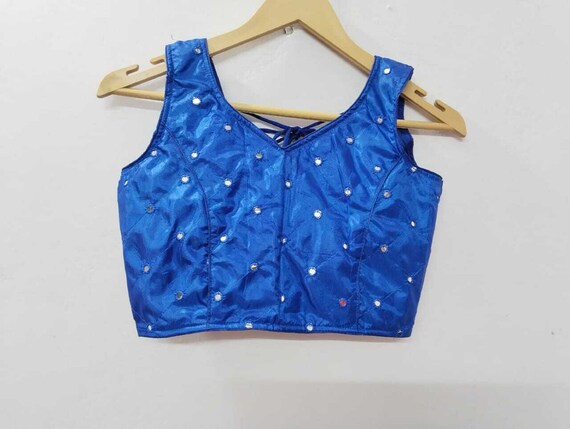 Readymade Blue Saree Blouse Saree Top Sari Blouse Indian Saree Blouse for Women Bollywood Blouse Wedding Wear Blouse Blue Crop Top Etsy UK