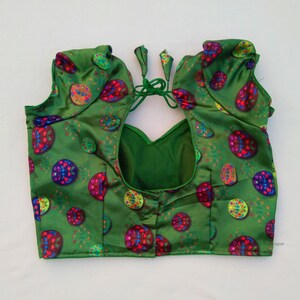 Green Digital Print Saree Blouse, Sari Blouse, Partywear Blouse, Blouse Choli, Saree Top, Blouse For Saree, Bollywood Blouse, Green Crop Top