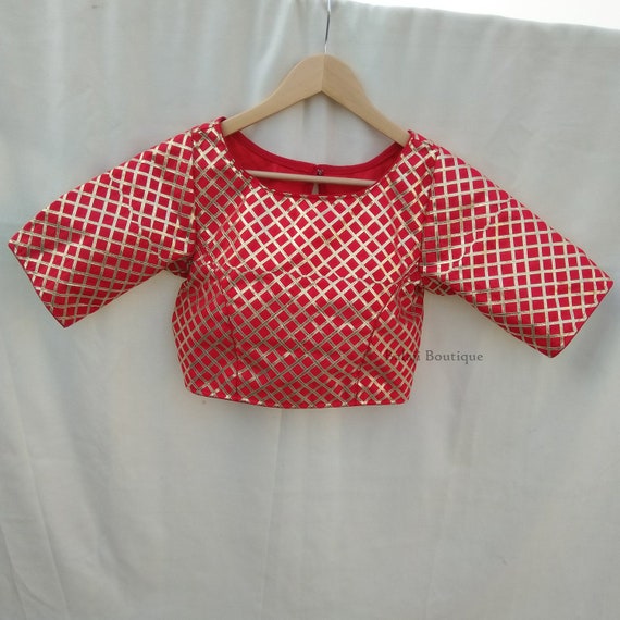 red fancy blouse