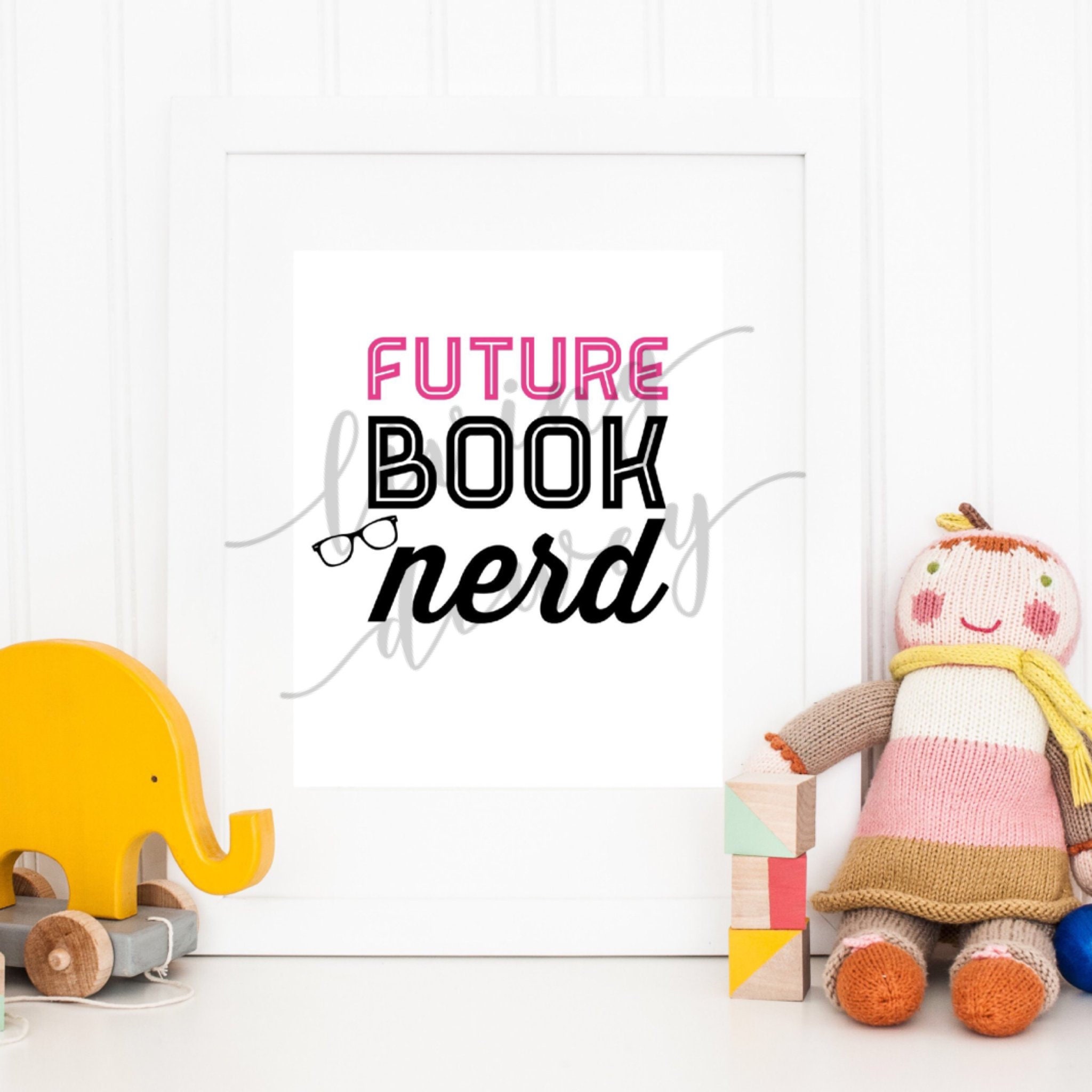 Pink Future Book Nerd Print Instant Download Nursery Print Etsy