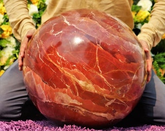 Customised Your Large Red Jasper Sphere: Chakra Healing Crystal Decor