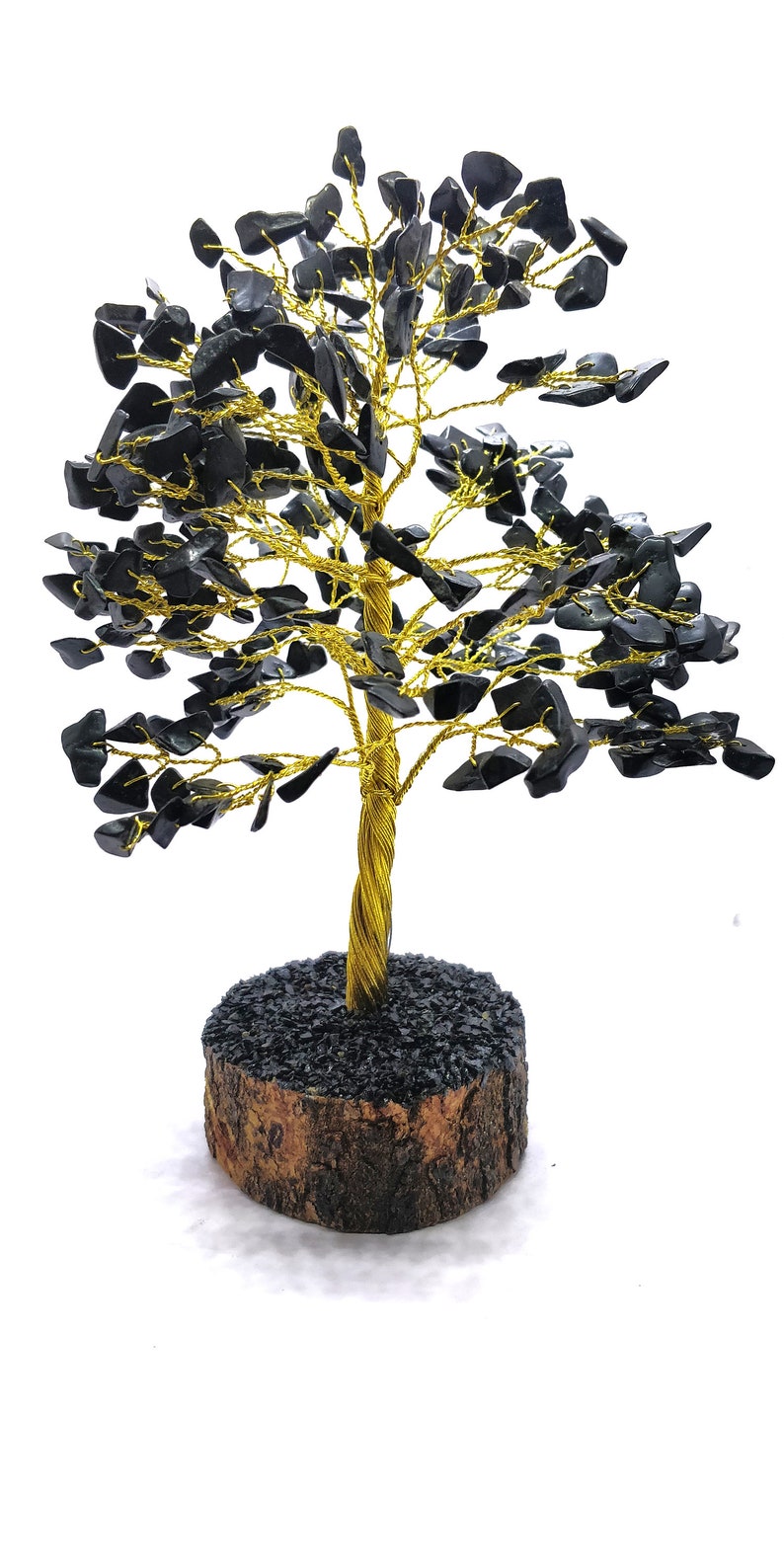 Black Agate Gemstone Wire Sculptured Tree Fengshui Crystal Metaphysical Gift Office Decor Gift For She Protection Crystal - 