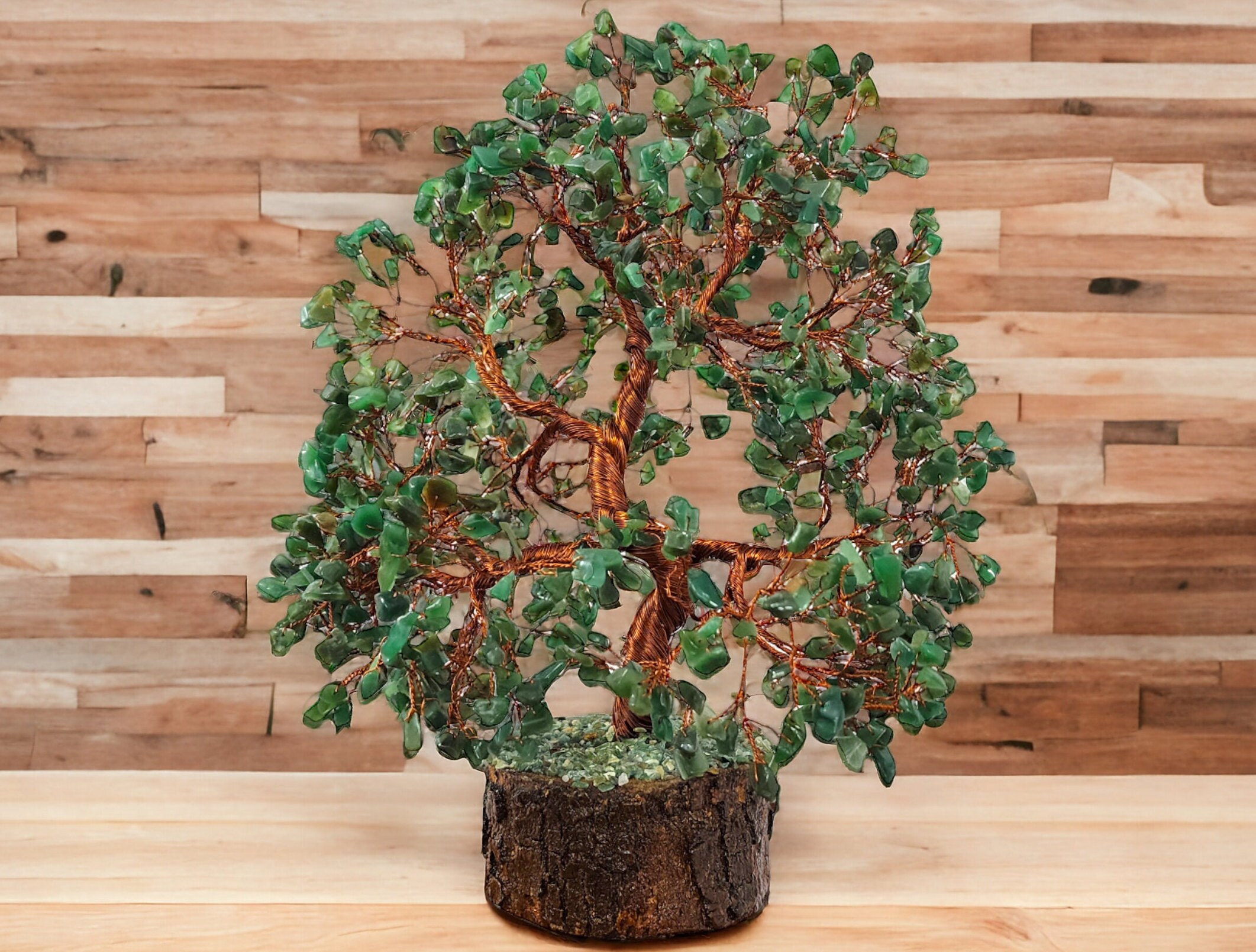 Green Jade Copper Tree: Feng Shui Tree of Life Decor for Luck