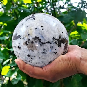 140 MM Flashy Rainbow Moonstone Sphere: Chakra Balancing Crystal