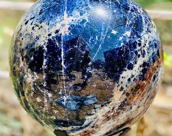 Customized Sodalite Sphere: Large Chakra Healing Crystal Ball
