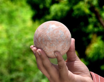 90 MM Peach Moonstone Sphere: Chakra Balancing Crystal Gift