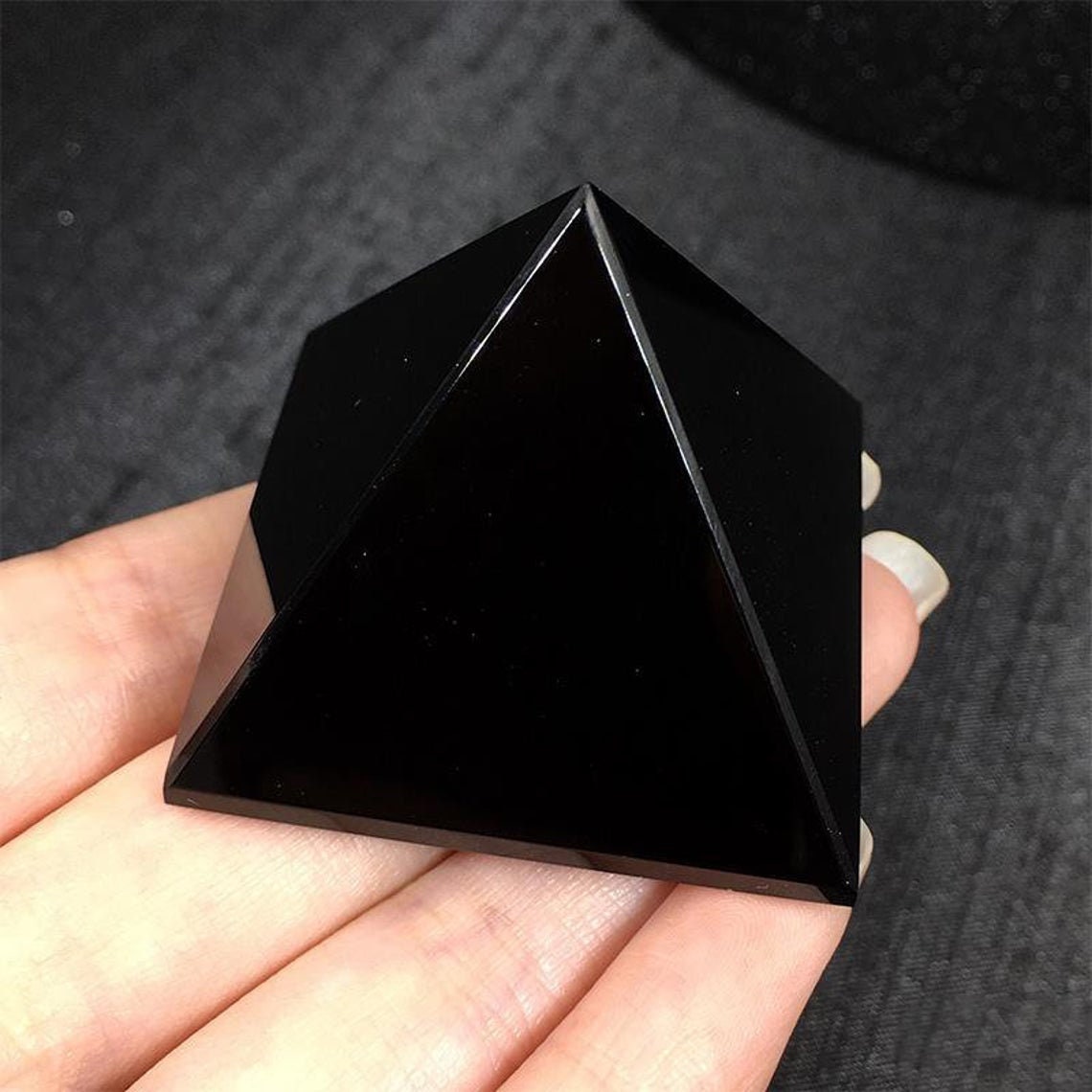 Chakra Healing Black Obsidian Crystal Pyramid Obsidian - Etsy
