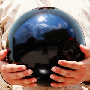 Customized Black Obsidian Sphere: Chakra Healing Crystal Decor