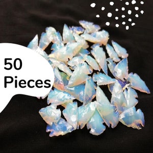 50 Opalite Arrowheads: Bulk Wholesale, Handmade Carving Crystals