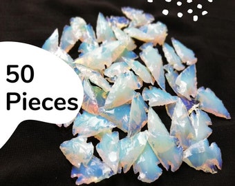 50 Opalite Arrowheads: Bulk Wholesale, Handmade Carving Crystals
