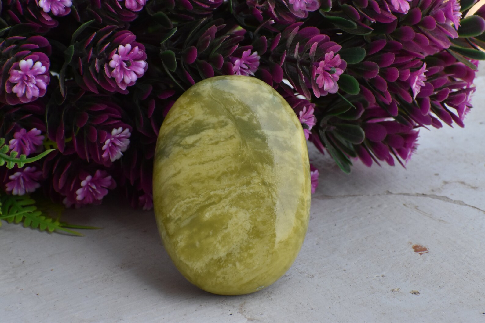 Yellow Serpentine Palm Stone For Healing Crystals Pocket Etsy