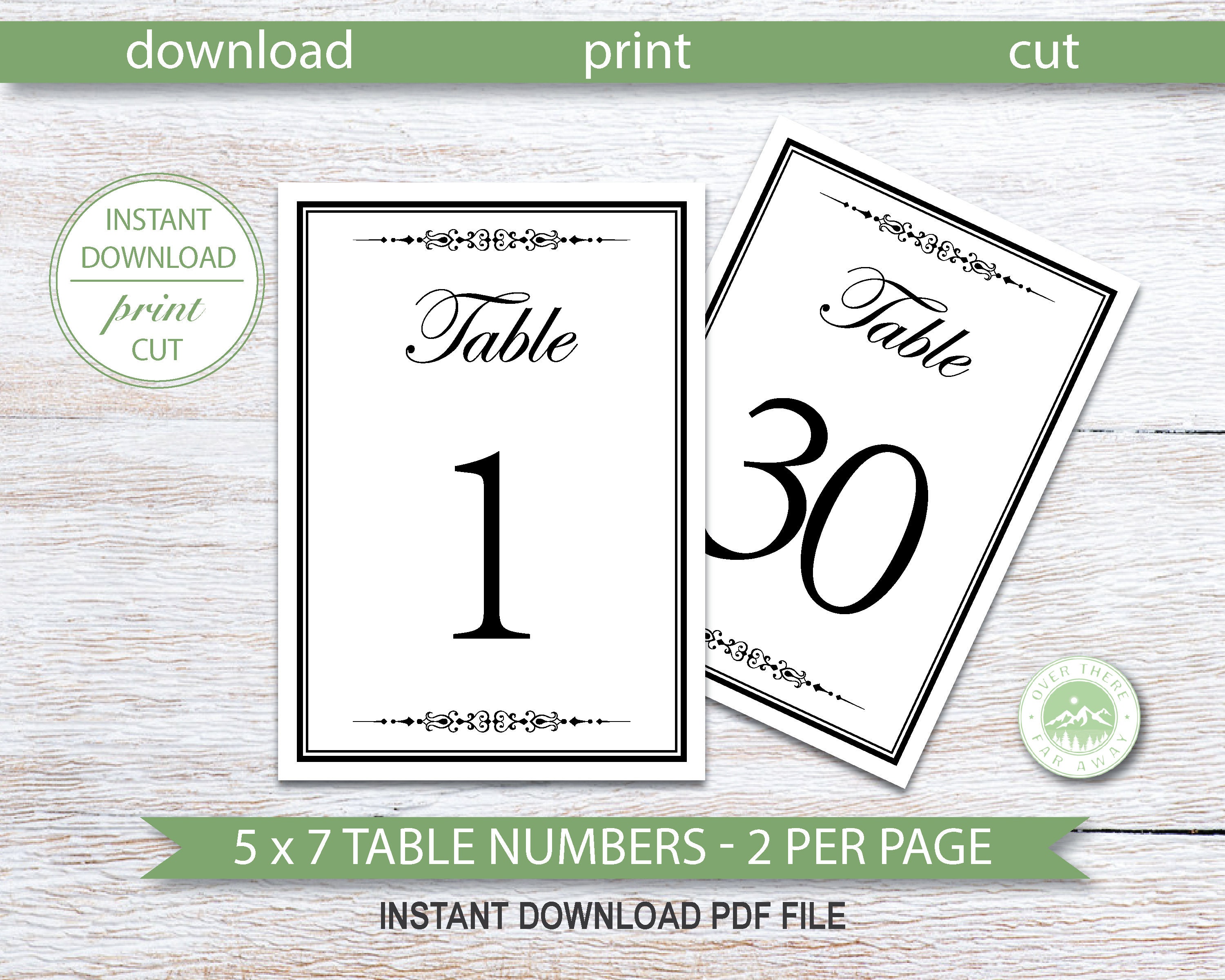 wedding table numbers table markers printable table numbers etsy