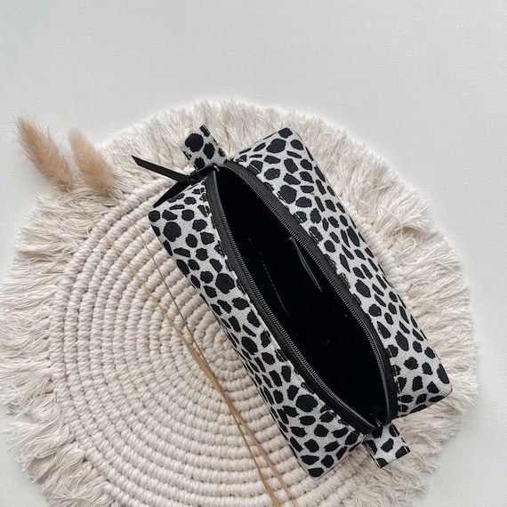 Leo Kosmetiktasche personalisiert schwarz beige, groß klein