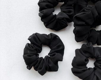 Scrunchie aus Chiffon, schwarz, transparent | Haargummi für Mädchen | Zopfgummi für Kinder | handmade