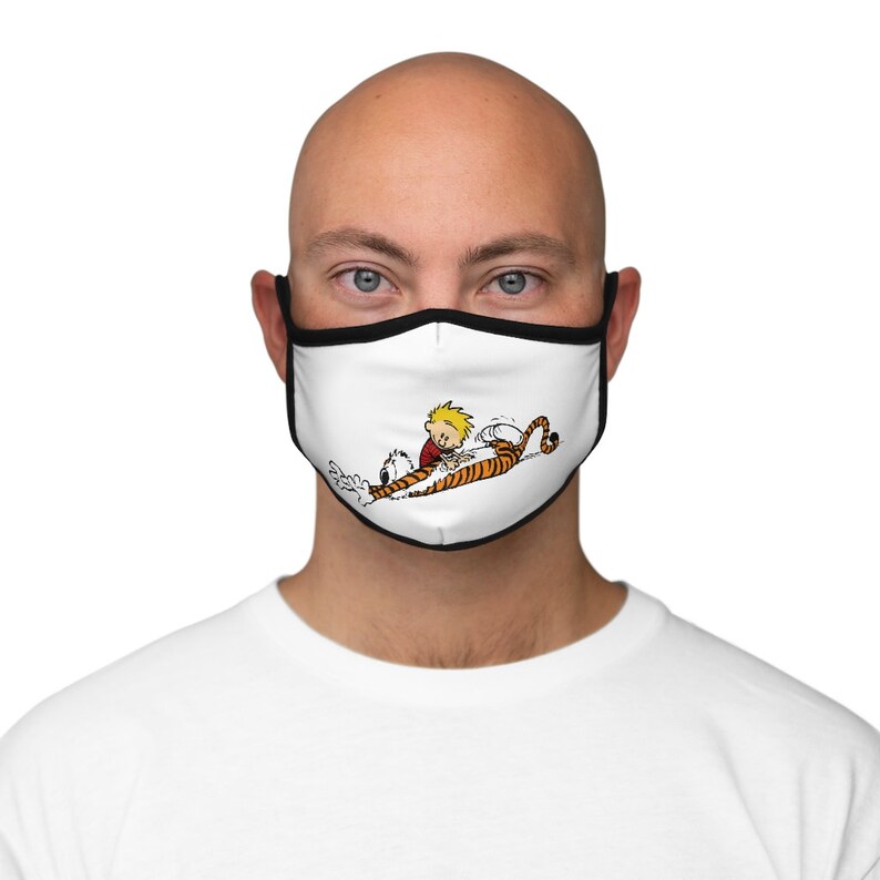 Calvin and Hobbes Fitted Face Mask With Filter Pocket Tummy | Etsy