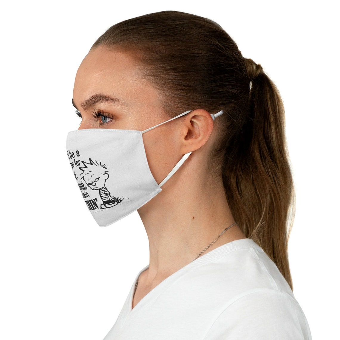 Calvin and Hobbes Fabric Face Mask Funny Sarcastic Budget Mask | Etsy