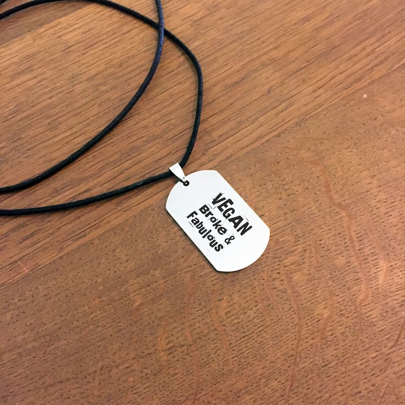 Vegan Broke and Fabulous Pendant with Faux Leather