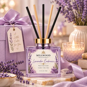 Set de difusor de varillas de lavanda Premium / Vibrante / Alta calidad / Morado