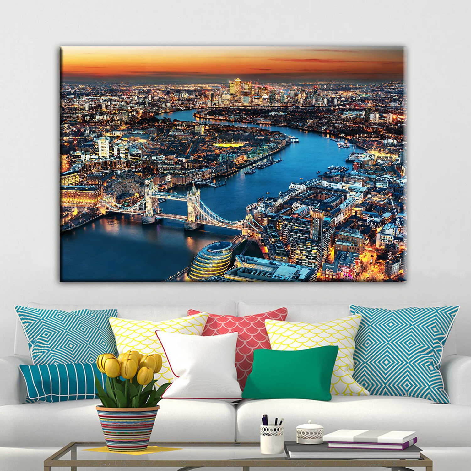 London Skyline Canvas Art Canvas Wall Art London Wall Art Etsy