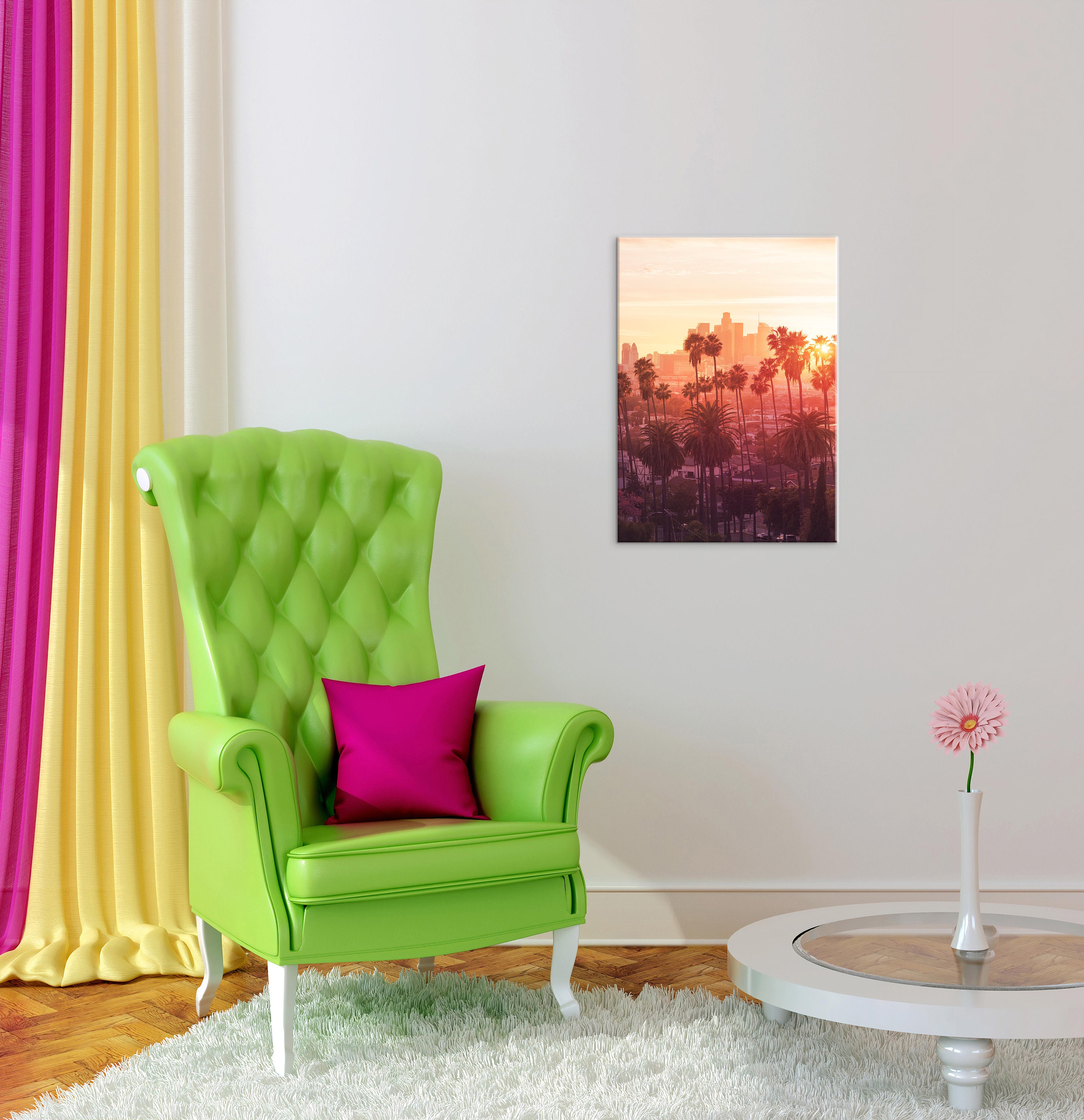 Los Angeles Downtown Skyline Canvas Wall Art Los Angeles Wall | Etsy