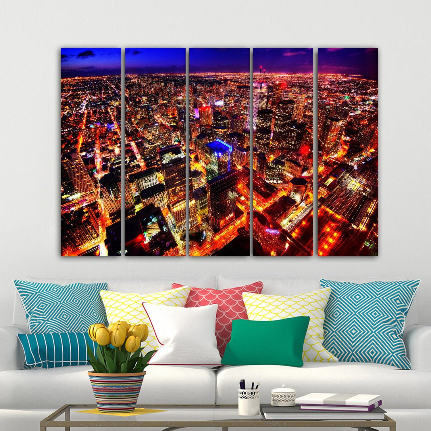 Canvas Wall Art Toronto Skyline Wall Art Toronto Skyline Etsy