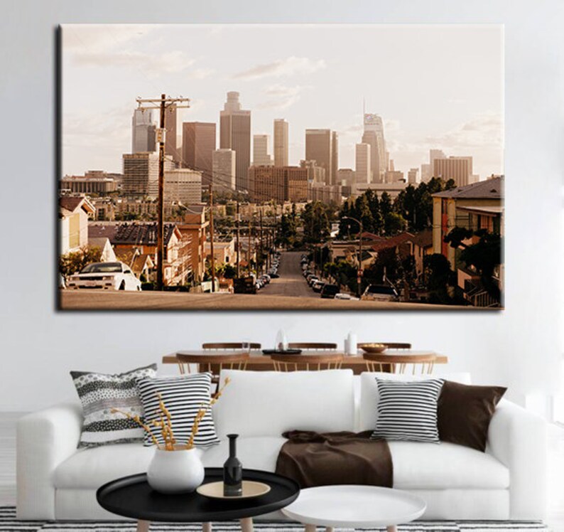 Downtown Los Angeles Canvas Art Canvas Wall Art Canvas Los Etsy