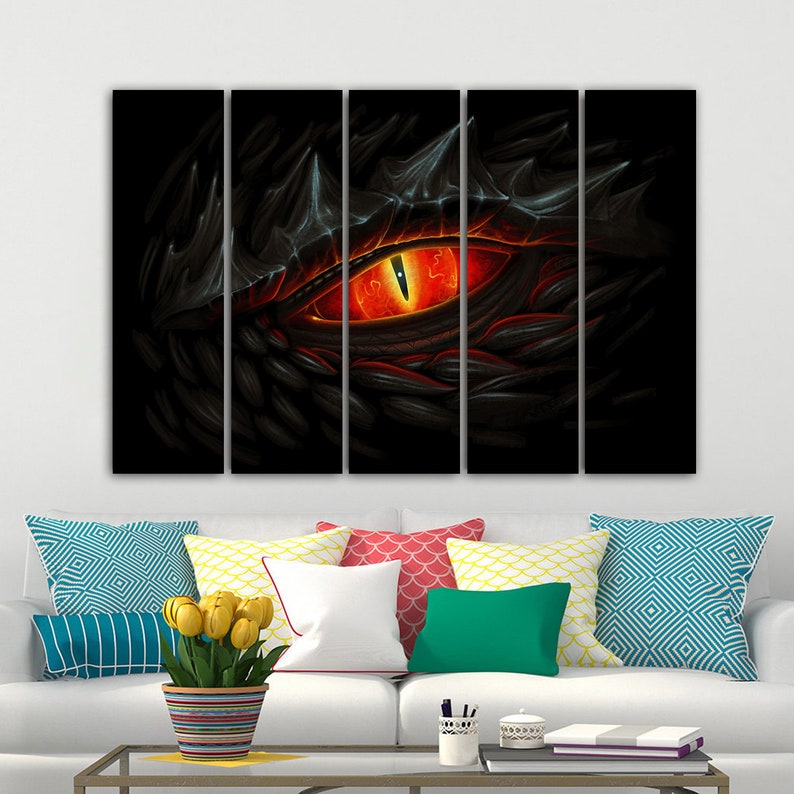 Dragon Canvas Wall Art Dragon Wall Art Dragon Prints Eye of Etsy