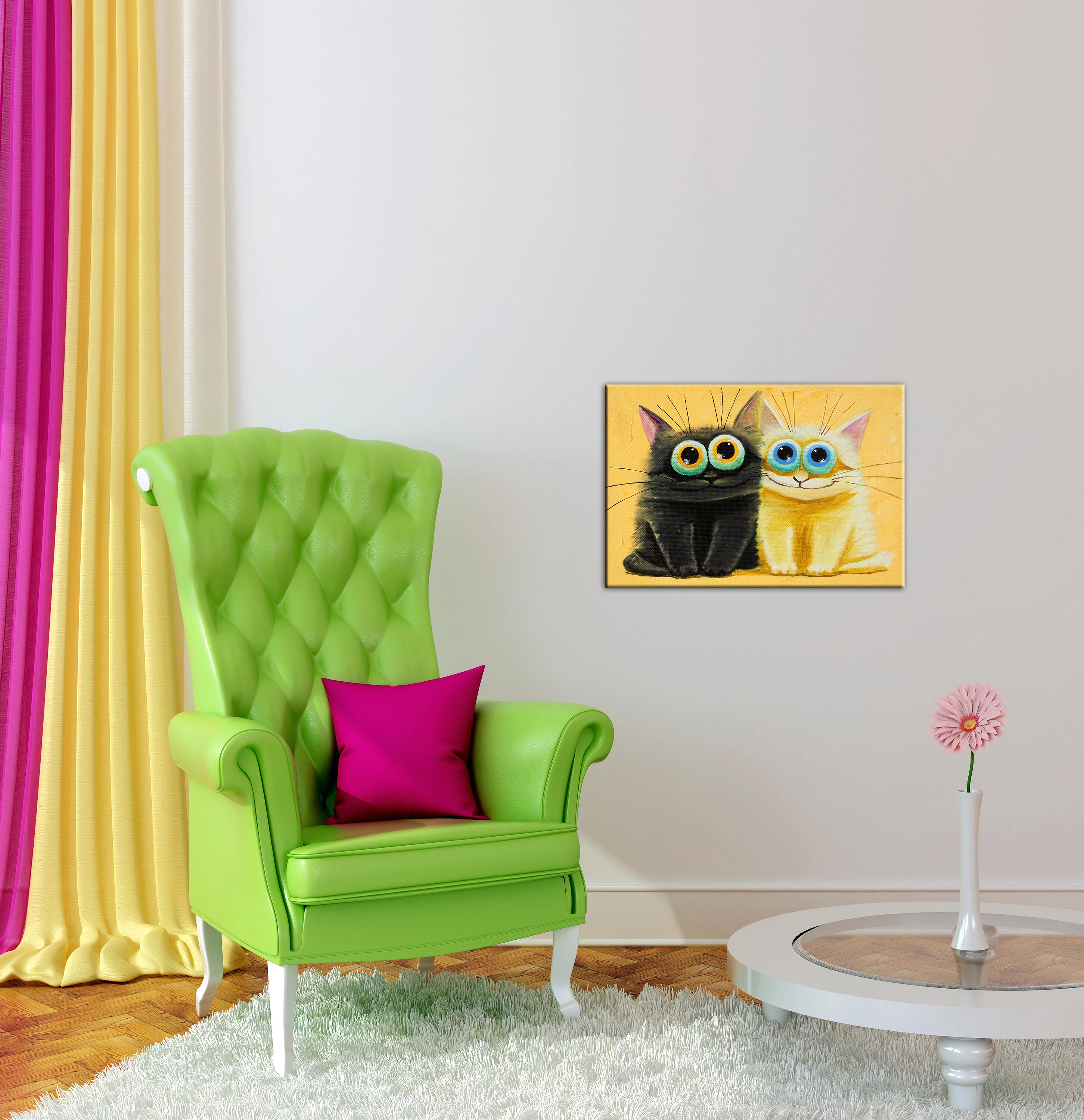Canvas Wall Art Cats Canvas Art Cat Wall Decor Cat Lover Gift Etsy
