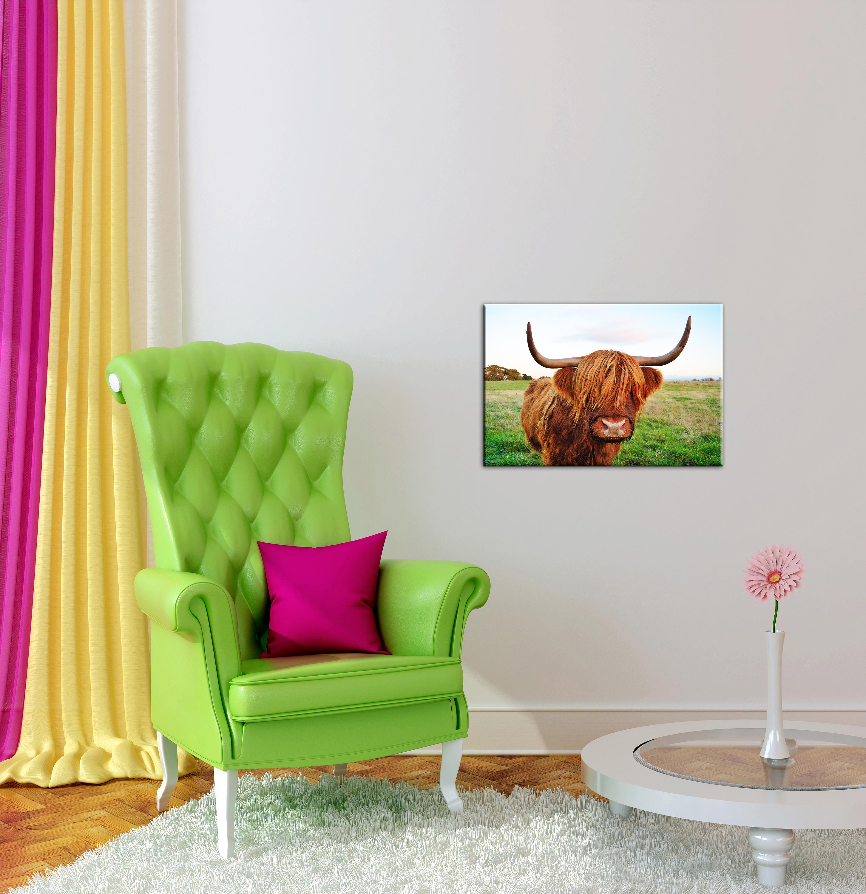 Highland Cow Canvas Wall Art Canvas Art Highland Cow Prints Etsy