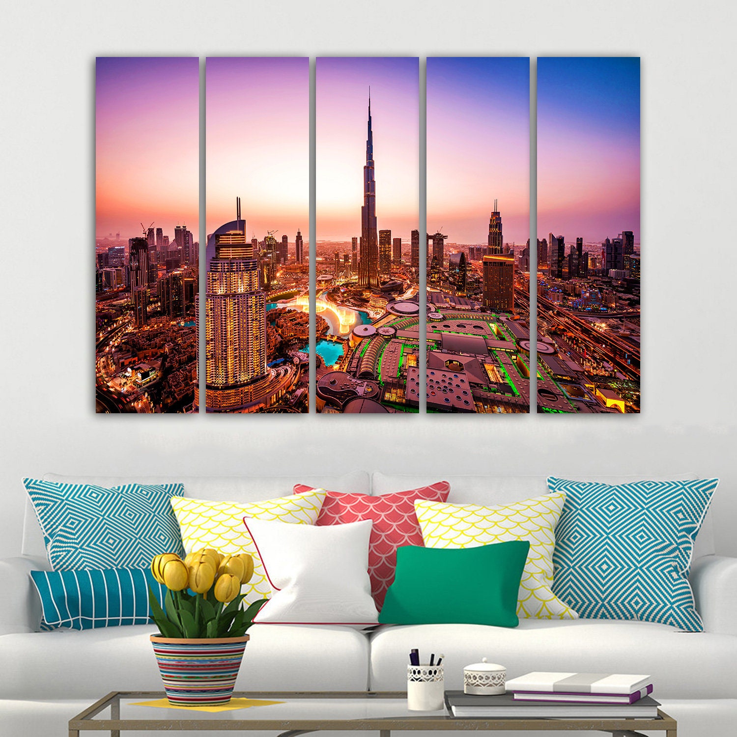 Dubai Canvas Wall Art Dubai Skyline Dubai Wall Art Dubai Etsy